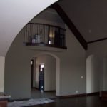 Interior renovation, vaulted ceiling, balcony, under construction