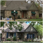 Exterior remodel - door, entryway, shutters, roof, paint