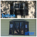 Replacement bay window - exterior view - before and after